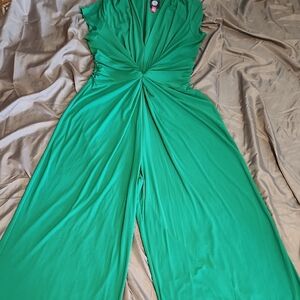 Two by Vince Camuto Green Gathered Waist Jumpsuit